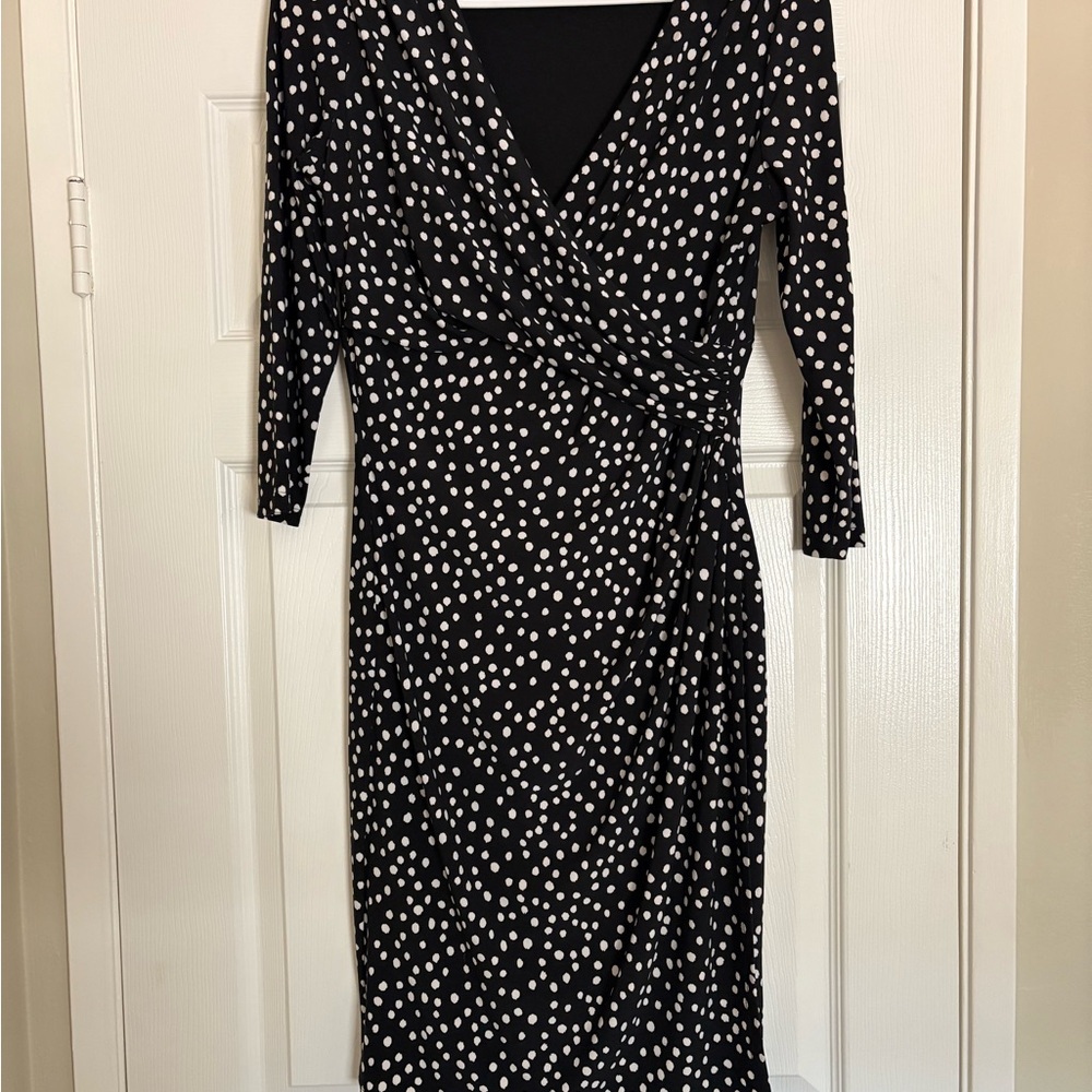 Ralph Lauren Long Sleeve Black and White Dress